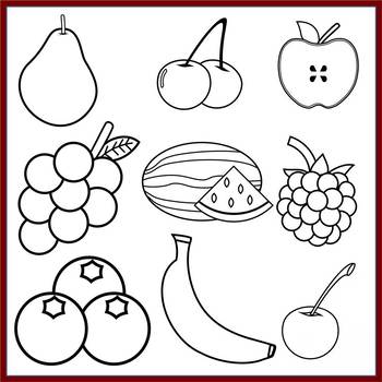 Fruit Clip Art for Commercial Use (PDF and PNG) by Language Party House