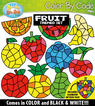 Fruit Spinner Shapes Clipart {Zip-A-Dee-Doo-Dah Designs}