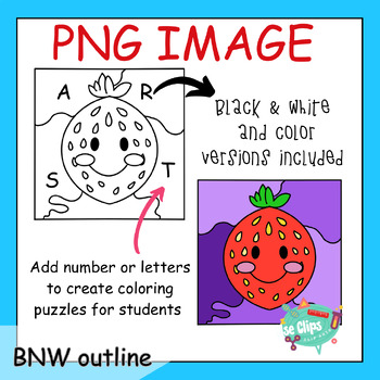 Fruit Coloring Code Clip Art Set Clipart for commercial use {Free Set}