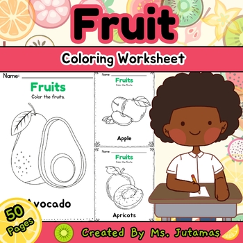 Preview of Fruit Coloring Worksheet