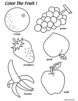 Fruit Coloring Sheets: 20 Pages for Kids - Great for Teaching Fruits
