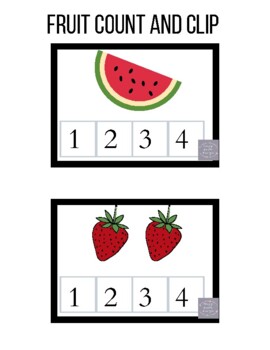 Preview of Fruit Count and Clip cards 1-15, Exercise study