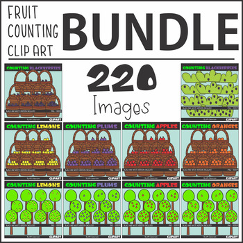 Preview of Fruit Counting Clip Art Bundle