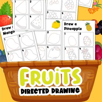 Fruit Directed Drawing Printables by Simply Smiley | TPT