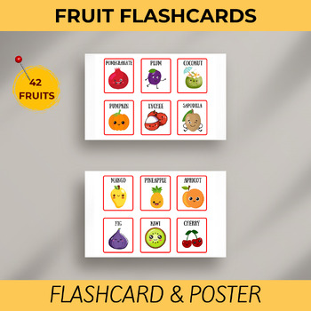 Preview of Fruit Flashcards - Fun & Colorful Learning Tool - Enrich Kid's Vocabulary