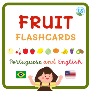Preview of Fruit Flashcards Portuguese and English - Frutas Português e Inglês - Bilingual