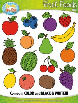 Fruit Spinner Shapes Clipart {Zip-A-Dee-Doo-Dah Designs}