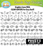 Fruit Foods Doodle Page Dividers Clipart {Zip-A-Dee-Doo-Da