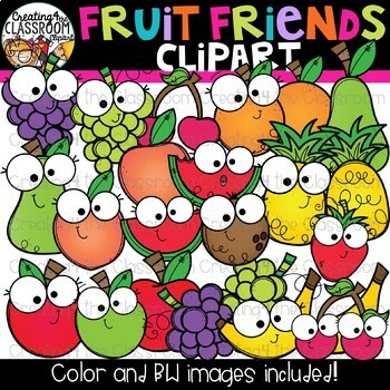 Preview of Fruit Friends Clipart {Fruit Clipart}