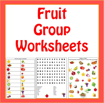 Preview of Fruit Group Worksheets