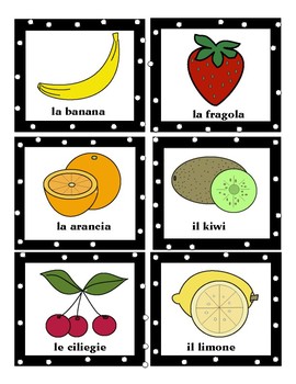Preview of Italian Fruit Memory & Flash Cards (Frutta)