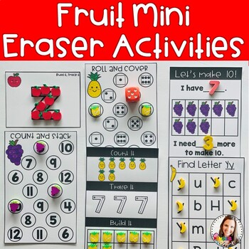 Preview of Fruit Mini Eraser Activities