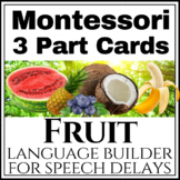 Fruit Montessori 3 Part Cards Vocabulary cards