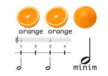 Preview of Fruit Music Theory - Minim (half note)