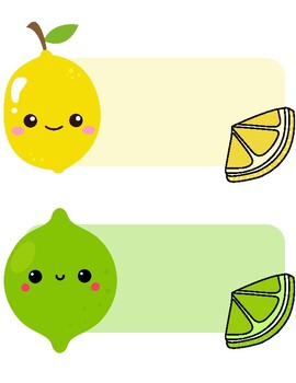 Preview of Fruit Name Templates (Desk, Locker, Cubby Tags)