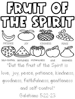 Fruit Of The Spirit Coloring Pages Bundle by Teaching 5th in Nash