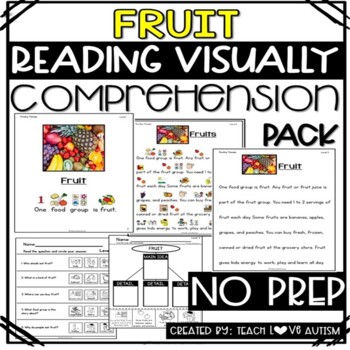 Preview of Fruit Reading Comprehension with Visuals for Special Education