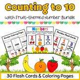 Fruit-Themed Count Numbers to 10 Flashcards & Worksheets B