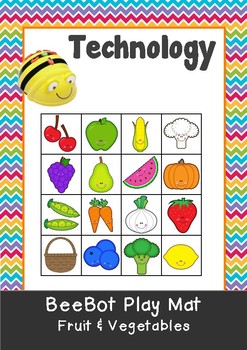Preview of Fruit & Vegetable BeeBot Play Mat & Instruction movement cards. Bee Bot