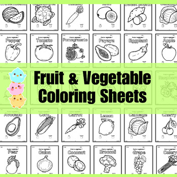 Preview of Fruit & Vegetable Coloring Sheets {Healthy Fun for Kids}