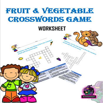 Fruit & Vegetable Crossword Puzzles by KANNANAT STORE | TPT