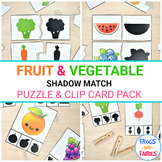 Fruit & Vegetable Shadow Matching Puzzle and Clip Card Pack