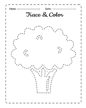 Trace and Color: A Tracing and Coloring Book for Kids. Fruits