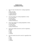 Fruit & Vegetables Unit Test and Answer Key
