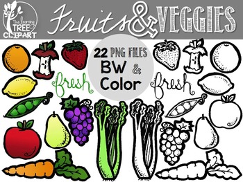 Preview of Fruit & Veggie Clipart Set {FREEBIE}