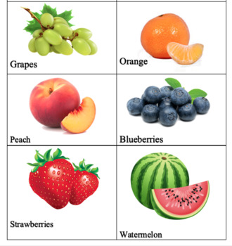 Preview of Fruit Visual Cues/Choice Board - Early Intervention