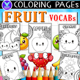 Fruit Vocabs Coloring Pages & Writing Paper Art Activities