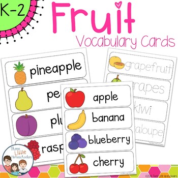 Preview of Fruit Vocabulary Word Wall Cards plus Write and Wipe Version