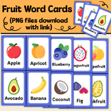 Fruit Word Cards - Vocabulary Cards (PNG files download wi