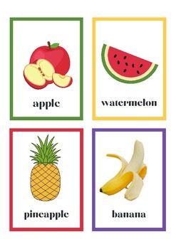 Fruit Word Flashcards For Kids by ProdigyPlannerCo