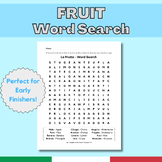 Fruit Word Search- Italian La Frutta - Extra Practice on F