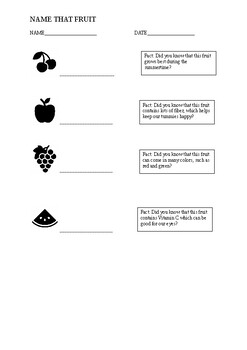 Preview of Fruit Worksheet