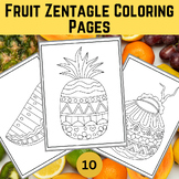 Fruit Zentangle Mandala Coloring Pages | Summer & End of Y