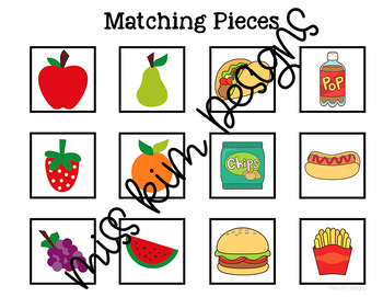 Folder Game: Fruit and Junk Food Sorting for Special Education | TpT