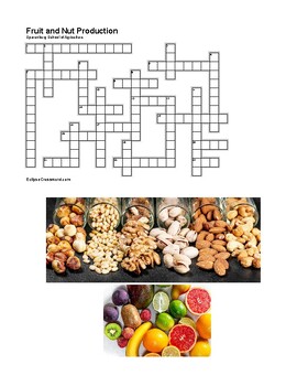 Fruit and Nut Production Crossword by Kevin Sparenberg TPT