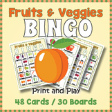 Fruit and Vegetable BINGO & Memory Matching Card Game Activity