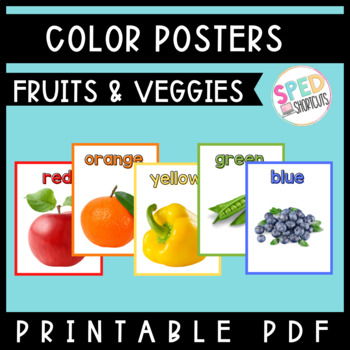 Preview of Fruit and Vegetable Color Posters with Real Images #SummerWTS