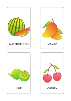 Preview of Fruit and Vegetable Flash Cards.