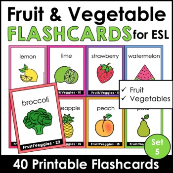 Fruits And Vegetables Flashcards Worksheets Teaching Resources Tpt