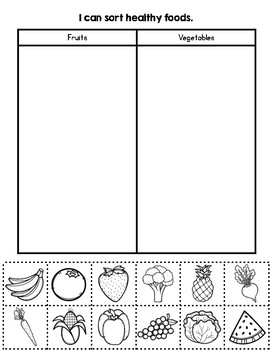 Fruit and Vegetable Sorting Activities by Perfectly Pre-K Printables