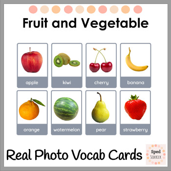 Preview of Fruit and Vegetable Vocabulary Word Cards