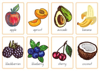 Preview of Fruit and Vegetable Word Cards (illustrations)
