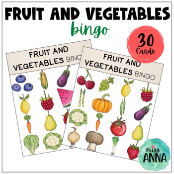 Fruit and Vegetables BINGO GAME by Miss Anna ESL | TpT