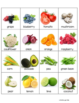 Fruit and Vegetable Sort, Vocabulary Cards and More! by Christine Lynn