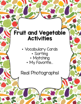Preview of Fruit and Vegetable Sort, Vocabulary Cards and More!