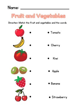 Preview of Fruit and Vegetables worksheet